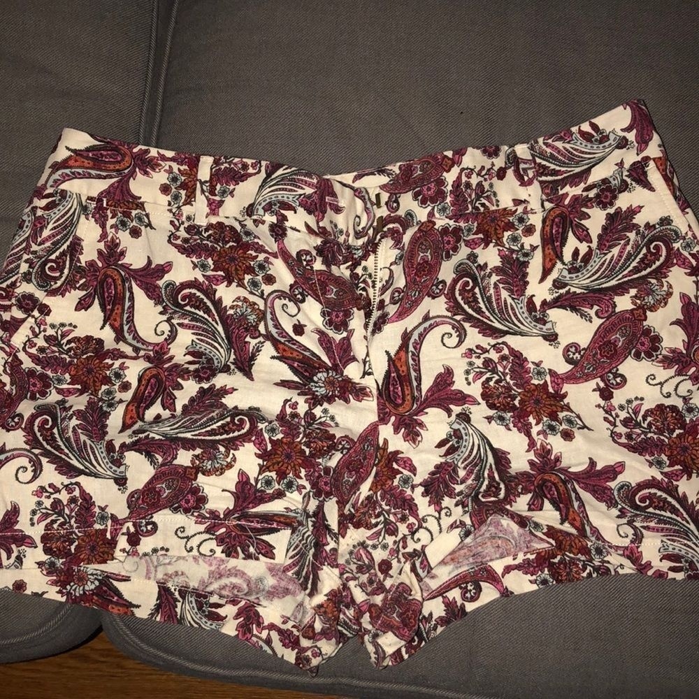 LOFT Paisley Print Linen‎ and Cotton Shorts Size 14